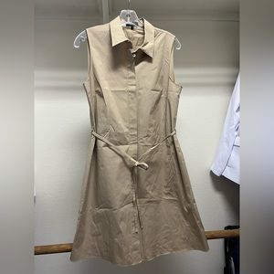 Theory Cotton Poplin Khaki Dress